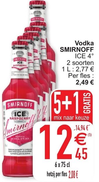 Cora Vodka Smirnoff 5+1 Gratis aanbieding
