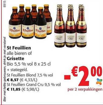 Colruyt St feuillien of grisette aanbieding