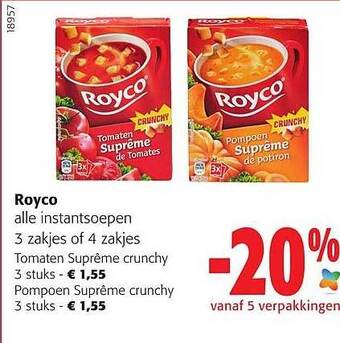 Colruyt Royco instantsoepen aanbieding