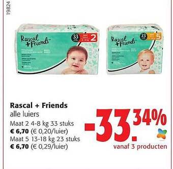 Colruyt Rascal + friends luiers aanbieding