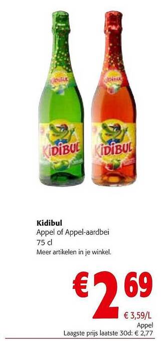 Colruyt Kidibul appel of appelaardbei aanbieding