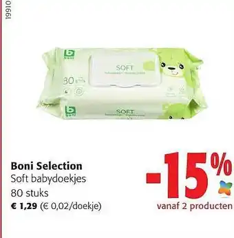 Colruyt Boni selection soft babydoekjes aanbieding