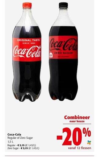 Colruyt Cocacola regular of zero sugar aanbieding