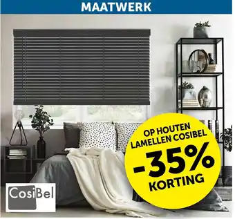 Zelfbouwmarkt Cosibel op houten Lamellen aanbieding