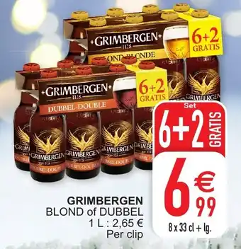 Grimbergen Blond of Dubbel 6+2 Gratis