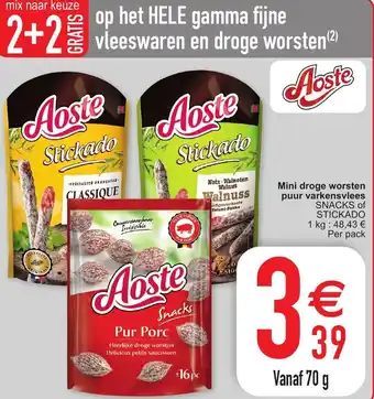Cora Mini droge worsten puur varkensvlees aanbieding