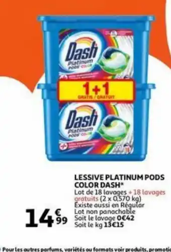 Auchan Lessive platinum pods color dash aanbieding