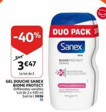 Gel douche sanex biome protect