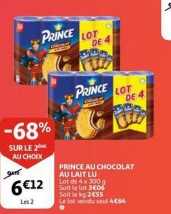 Auchan Prince au chocolat au lait lu aanbieding
