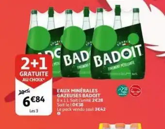 Eaux minerales gazeuses badoit 2+1 gratuite