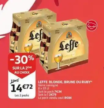 Auchan Leffe blonde, brune ou ruby aanbieding