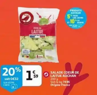 Auchan Salade coeur de laitue auchan 200g aanbieding