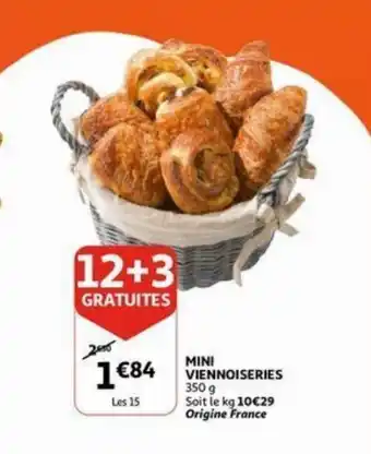 Auchan Mini viennoiseries 350g aanbieding