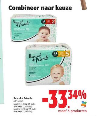 Colruyt Rascal + friends luiers aanbieding