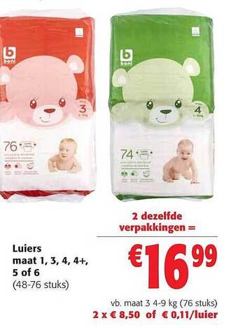 Colruyt Luiers aanbieding