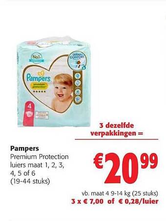 Colruyt Pampers premium protection luiers aanbieding