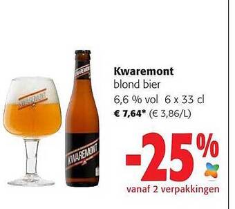 Colruyt Kwaremont blond bier aanbieding