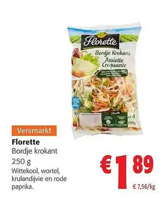 Colruyt Florette bordje krokant aanbieding