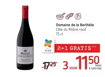 Spar Domaine de la berthète côtes du rhône rood aanbieding