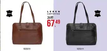 Leren laptoptas