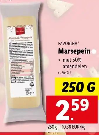 Lidl Favorina marsepein 250G nr. 7401034 aanbieding