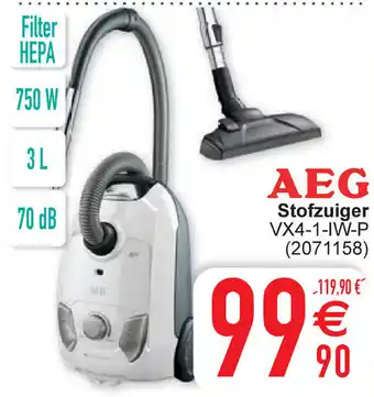 Cora AEG stofzuiger VX4-1-IW-P 750W 3L (2071158) aanbieding