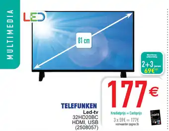 Cora Telefunken led-tv 32HD20BC HDMI, USB (2508057) aanbieding