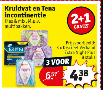 Kruidvat Kruidvat en Tena incontinentie 2+1 gratis aanbieding