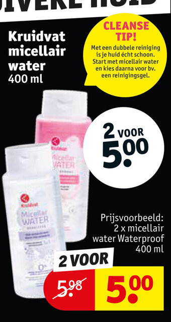 Kruidvat micellair water 400 ml aanbieding