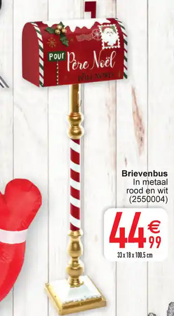 Brievenbus in metaal rood en wit (2550004)