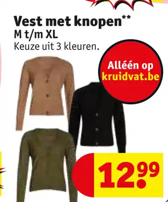 Kruidvat Vest met knopen M t/m XL aanbieding