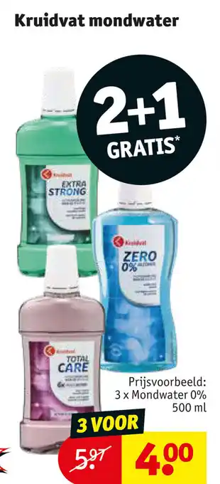 Kruidvat Mondwater 2+1 gratis aanbieding