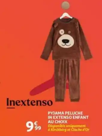 Auchan Pyjama peluche in extenso enfant au choix aanbieding