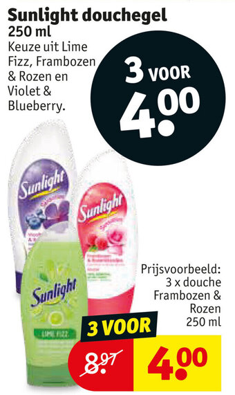 Kruidvat Sunlight douchegel 250 ml aanbieding