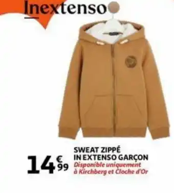 Sweat zippe in extenso garcon