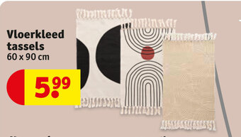 Kruidvat Vloerkleed tassels 60 x 90 cm aanbieding