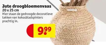Kruidvat Jute droogbloemenvaas 20 x 25 cm aanbieding