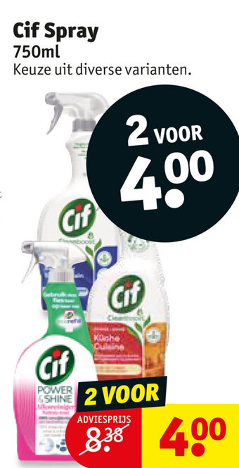 Kruidvat Cif Spray 750 ml aanbieding
