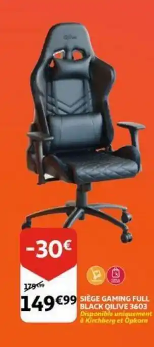 Auchan Siege gaming full black qilive 3603 aanbieding