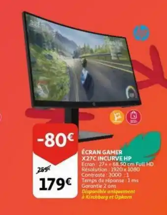 Auchan Ecran gamer X27C INCURVE HP aanbieding