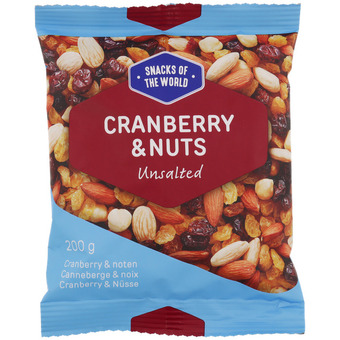 Action Snacks of the World cranberry & nuts aanbieding
