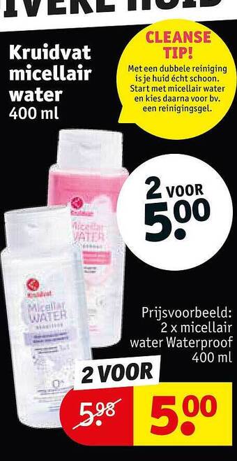 Kruidvat Kruidvat micellair water 400 ml aanbieding