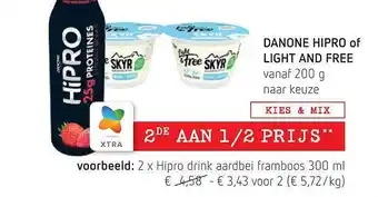 Spar Danone hipro of light and free aanbieding