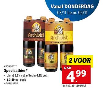 Lidl Archivist speciaalbier aanbieding