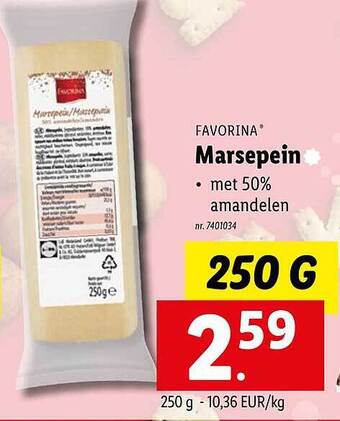 Lidl Favorina marsepein aanbieding