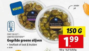 Lidl Gegrilde groene olijven aanbieding
