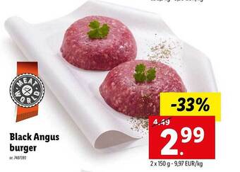 Lidl Black angus burger aanbieding