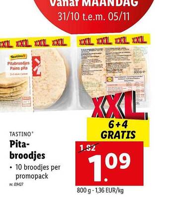 Lidl Tastino pitabroodjes aanbieding
