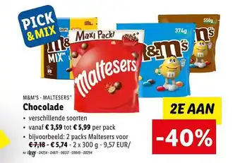 M&m's maltesers chocolade