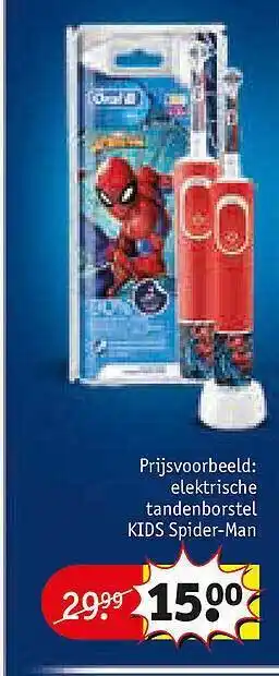 Kruidvat Elektrische tandenborstel kids spider-man aanbieding